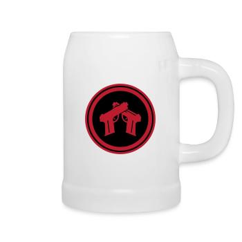 Pistol Symbol - Beer Mug - white - Right