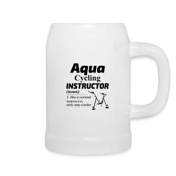 Aqua Cycling Swimming Pool Fitness Training Coach - Beer Mug - white - Right