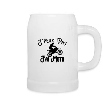 Je peux pas j'ai moto - Chope en céramique - blanc - Droite