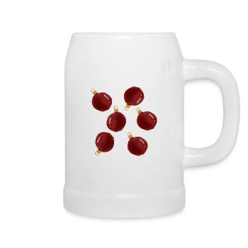 Christmas tree baubles. - Beer Mug - white - Right