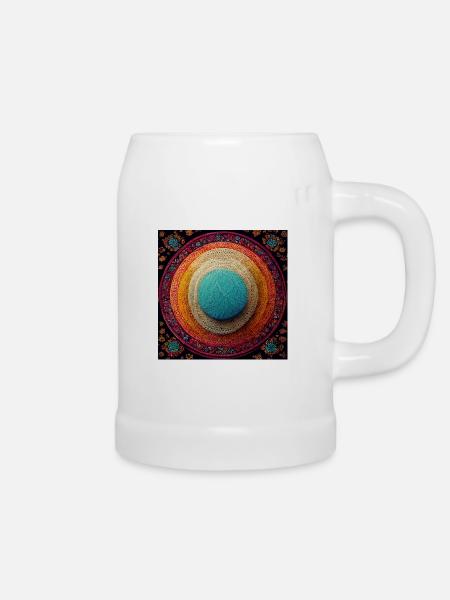 Boho Mandala Abstract - Bierkrug - Weiß