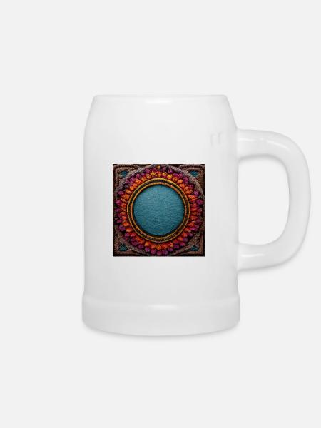 Boho Mandala Abstract - Bierkrug - Weiß