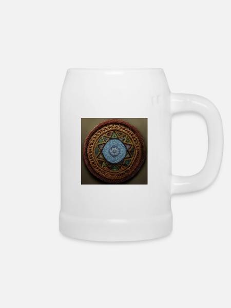 Boho Mandala Abstract - Bierkrug - Weiß