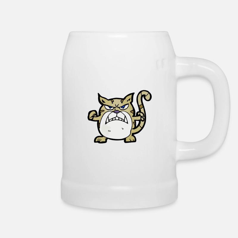 crumpy cat cartoon #3 - Bierkrug - Weiß