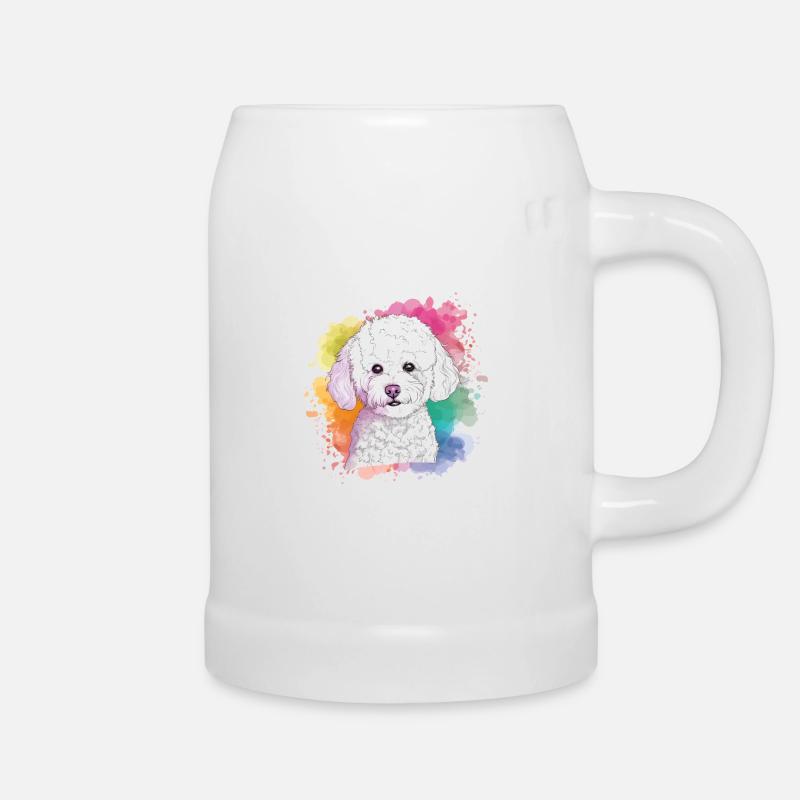 Bichon Frise - Chope en céramique - blanc