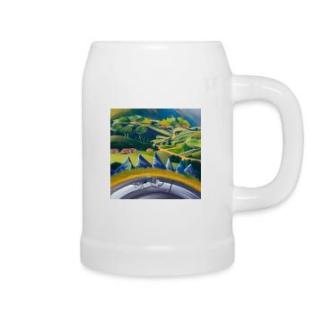 bicycle in mountains - Beer Mug - white - Right