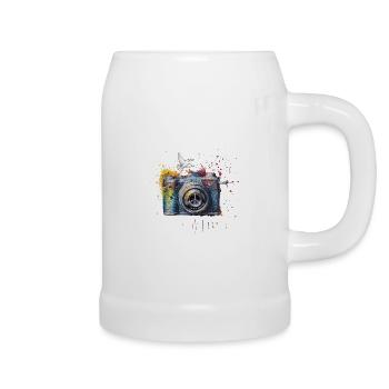 Paint Splash Photo Camera Peace Symbol Press - Chope en céramique - blanc - Droite
