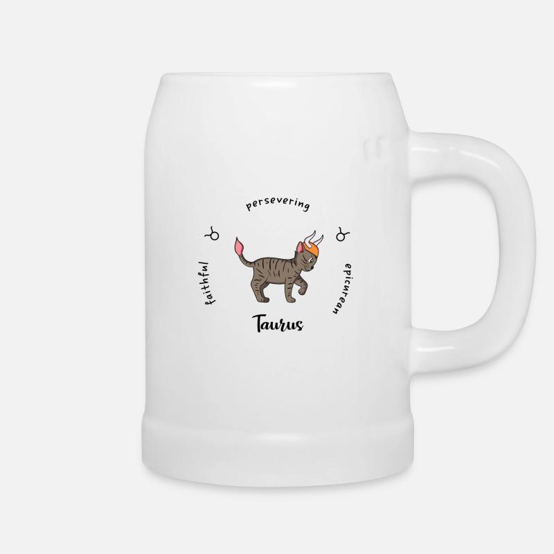 Taurus Zodiac Mug - Beer Mug - white