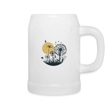 Beautiful dandelion, dandelion motif - abstract - Beer Mug - white - Right