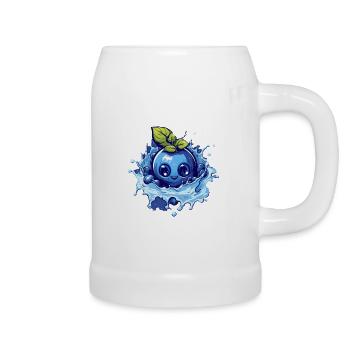 Blaubeere - Bierkrug - Weiß - Rechts