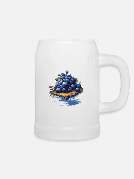 Blaubeere - Bierkrug - Weiß