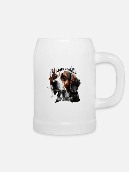 Beagle Hund - Bierkrug - Weiß
