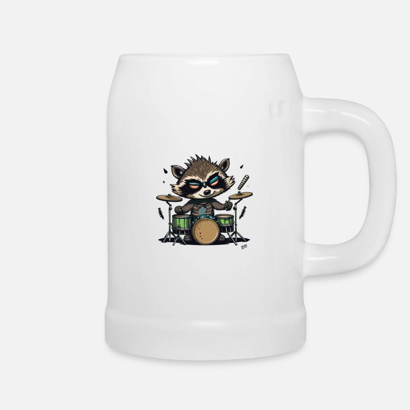 Rocking Raccoon - Beer Mug - white