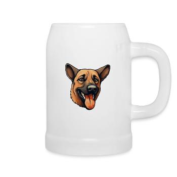 Malinois Dog Face - Pawsome Companion - Beer Mug - white - Right