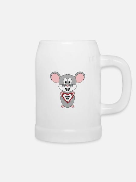 MAUS - LIEBE - Bierkrug - Weiß