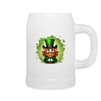 Saint Patricks Day Irish Kobold Leprechaun Wichtel - Bierkrug - Weiß - Rechts