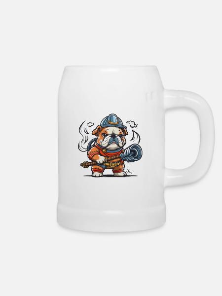 Bulldoggen-Brigade - Bierkrug - Weiß
