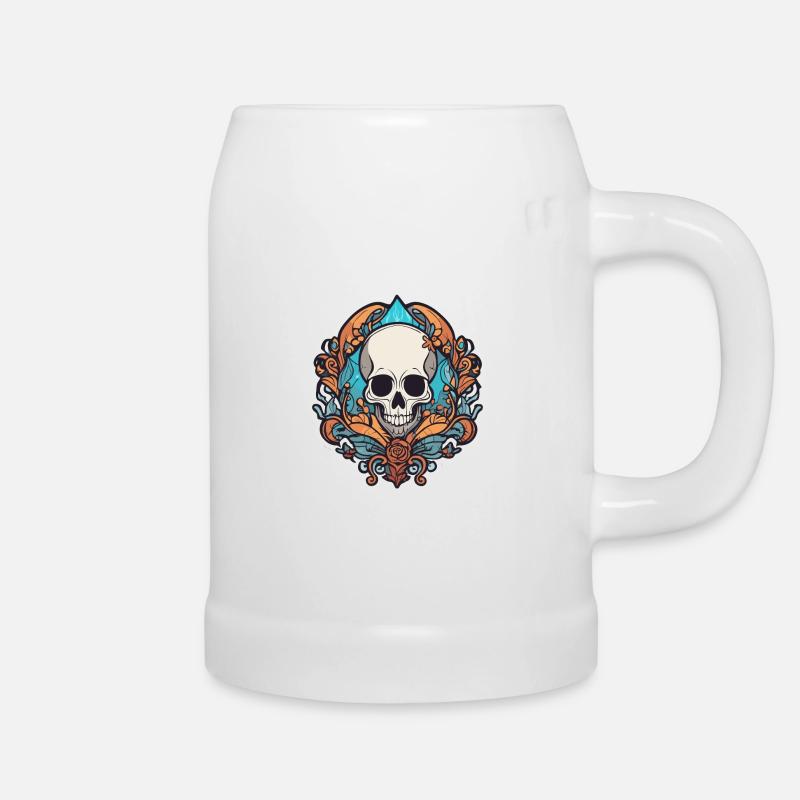 SkullOld - Beer Mug - white