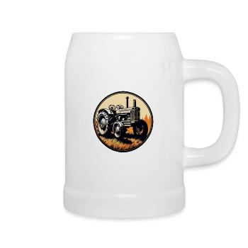 Tractor / Agriculture / Farmer / Field Work - Beer Mug - white - Right