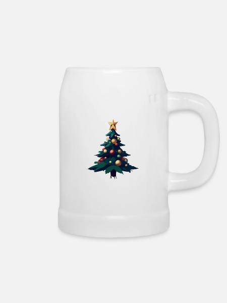 Weihnachtsbaum - Bierkrug - Weiß