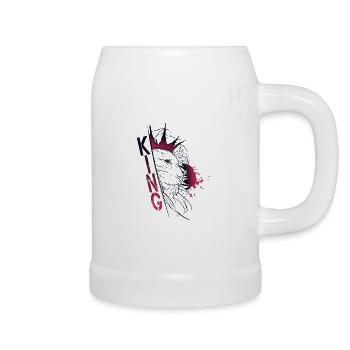 Sketch trash lion - KING - Chope en céramique - blanc - Droite