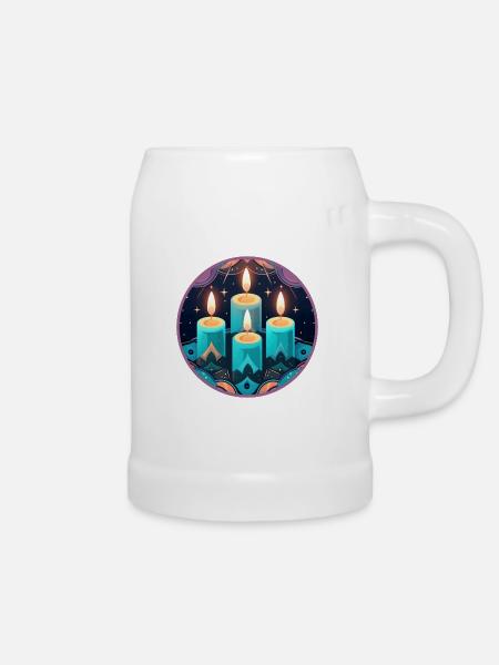 Advent Kerzen - Bierkrug - Weiß
