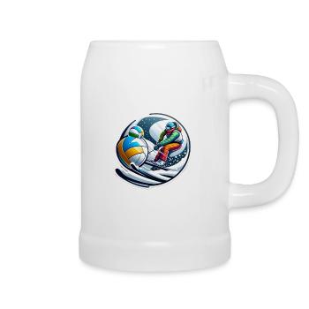 Ski- und Volleyballliebhaber - Bierkrug - Weiß - Rechts