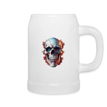 Crâne / Pirate / Crâne / Crâne / Mort / Logo - Chope en céramique - blanc - Droite