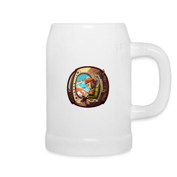 Der fliegende Pilot - Bierkrug - Weiß - Rechts