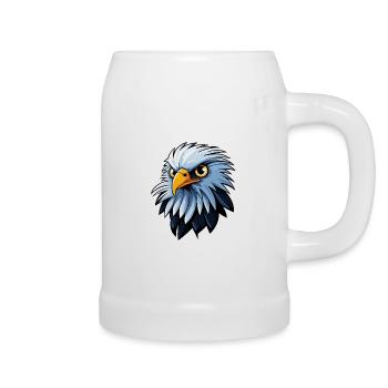 Dessin d’oiseau aigle - Chope en céramique - blanc - Droite