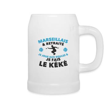 Cadeau retraité Marseillais je fais le kéké 🔥 - Chope en céramique - blanc - Droite