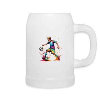 Footballer / Soccer / Pitch / Team - Beer Mug - white - Right
