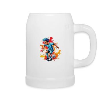 Footballer / Soccer / Pitch / Team - Beer Mug - white - Right