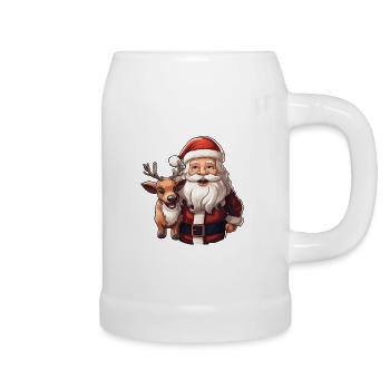 Merry Christmas Santa mitsüssem Rentier - Bierkrug - Weiß - Rechts