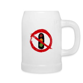 Traffic light government prohibition sign - Beer Mug - white - Right