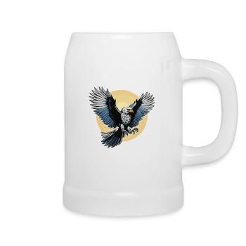 Adler Illustration - Bierkrug - Weiß - Rechts