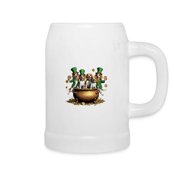 St. Patrick's Day Beagle I Irish Celebration - Bierkrug - Weiß - Rechts