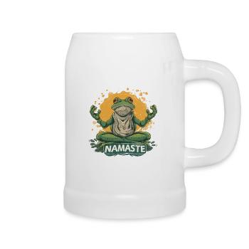 Yoga, Frog, Relaxation, Chilling, Meditation - Beer Mug - white - Right