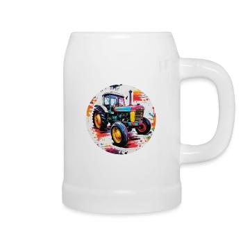 Tractor / Agriculture / Farmer / Field Work - Beer Mug - white - Right