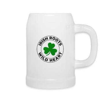 Wild Heart: Funny Irish Girl Design - Beer Mug - white - Right