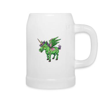 Illustration de licorne zombie - Chope en céramique - blanc - Droite