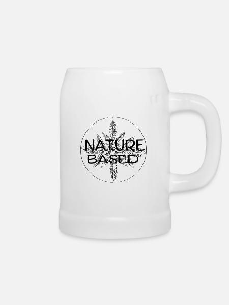 Nature based Hanfpflanze - Bierkrug - Weiß