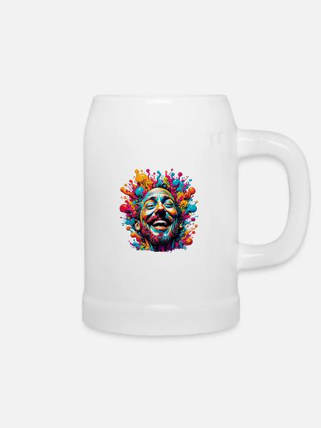 psychedelic / Goa / Hippie / Halluzination / Peace - Bierkrug - Weiß