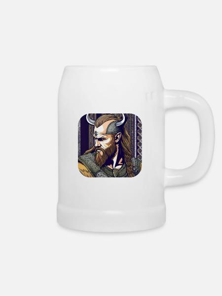 Stolzer Wikinger Krieger Germane - Bierkrug - Weiß