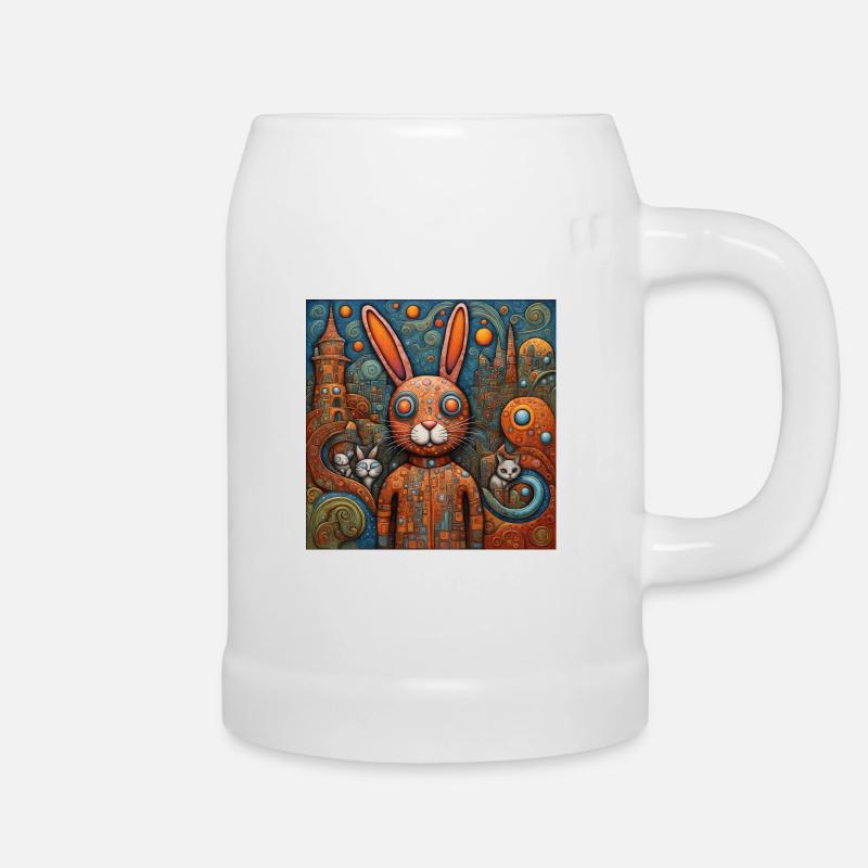 Surreal Pop Animals 9 Rabbit - Chope en céramique - blanc