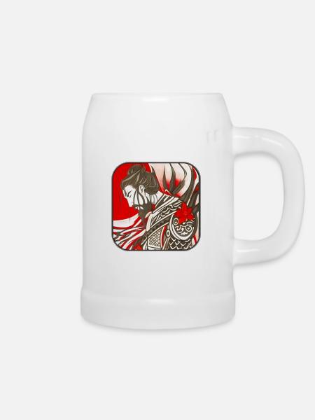 Stolzer Samurai Krieger - Bierkrug - Weiß