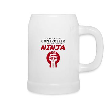 Air Traffic Controller Ninja ATC Aviation Humor - Beer Mug - white - Right