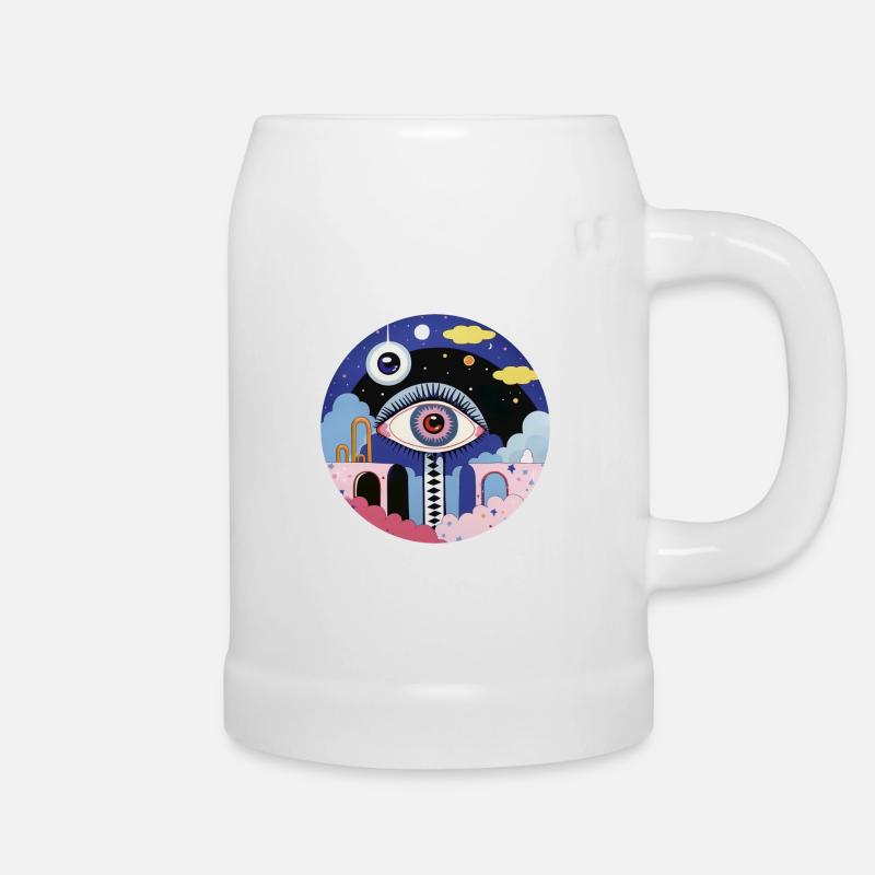 Psychedelic Eye - Beer Mug - white