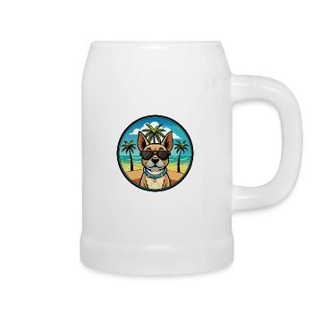 Braque Du Bourbonnais Dog Breed Cartoon Sunglasses - Beer Mug - white - Right