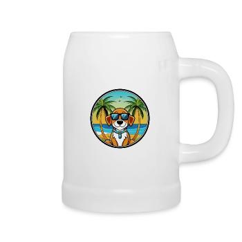 Lunettes de soleil de dessin animé de race de chien de Bretagne française plage - Chope en céramique - blanc - Droite